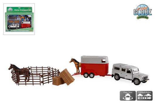 Kids Globe Land Rover & Horse Trailer 26cm