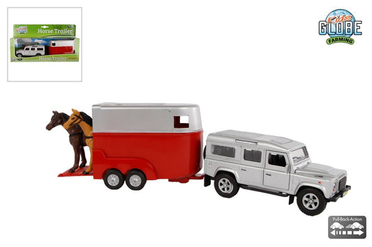 Kids Globe LandRover Defender With Horse Trailer