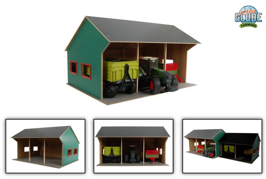 Kids Globe Farming Tractor Shed 3 Bay Shed 1:16